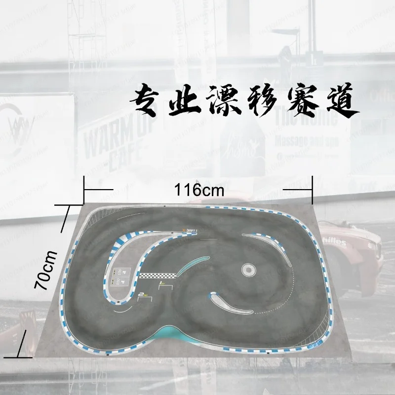 Micro RC Drift Track Map – Professional Simulation Carpet Racing Pad for 1:64 & 1:76 Scale Model Cars