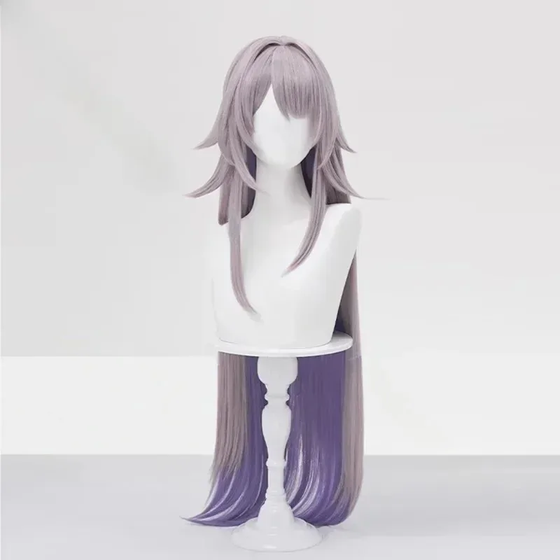 The Herta Cosplay Wig 95 cm Long Straight Mixed Purple Cosplay Wig Anime Heat Resistant Cosplay Wig