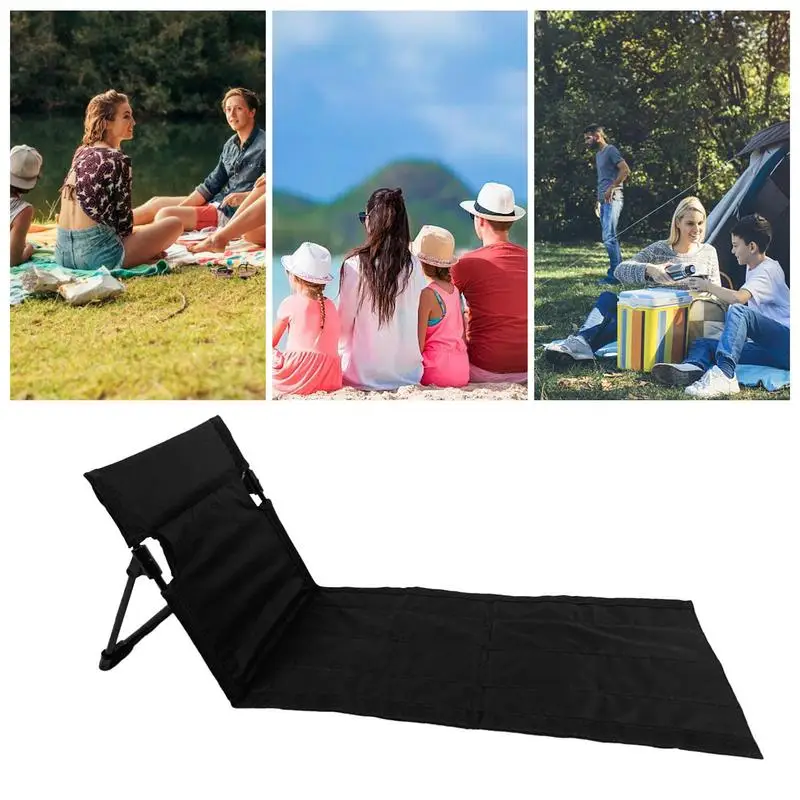 Beaching Recliner Lounger Outdoor Camping Mat Chair Portable Folding Beach Mat With Adjustable Backrest Headrest