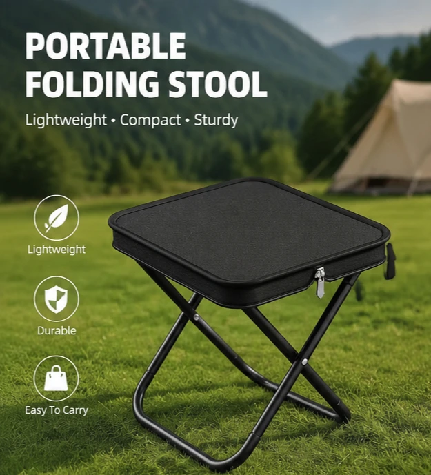 Portable Folding Stool Chair 1 Piece Compact Camping Seat Travel Fishing Subway Waiting Outdoor Picnic Hiking Chair