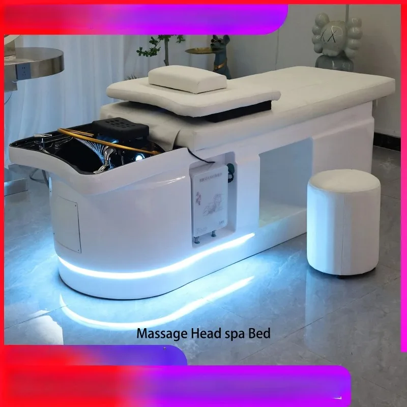 Cama de Lavado de Cabello de Fibra de Vidrio de Alta Gama para Terapia Capilar, Centro de Bienestar Dedicado a Salones de Belleza, Circulación de Agua para Nutrición Capilar, Fumi