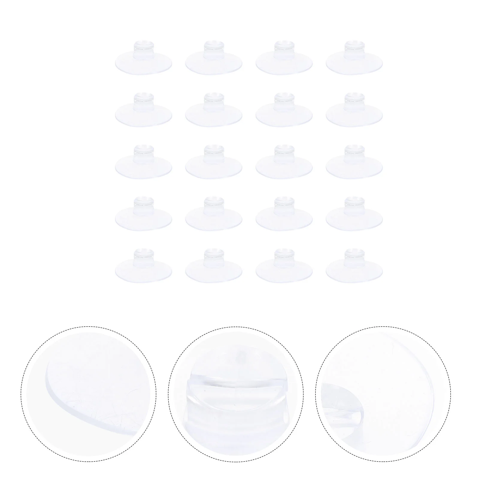 

20 Pcs Open Clamp Suction Cup Transparent Holders Cable Management Vacuum Sucker for Kitchen Christmas Wire Pads Clips Pvc