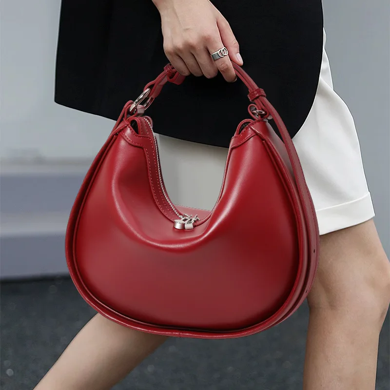 

2026 New Fashion Crossbody Selenodont Bag One Pack Three Use Genuine Leather Bag High Texture One Shoulder Crossbody Hand Bag