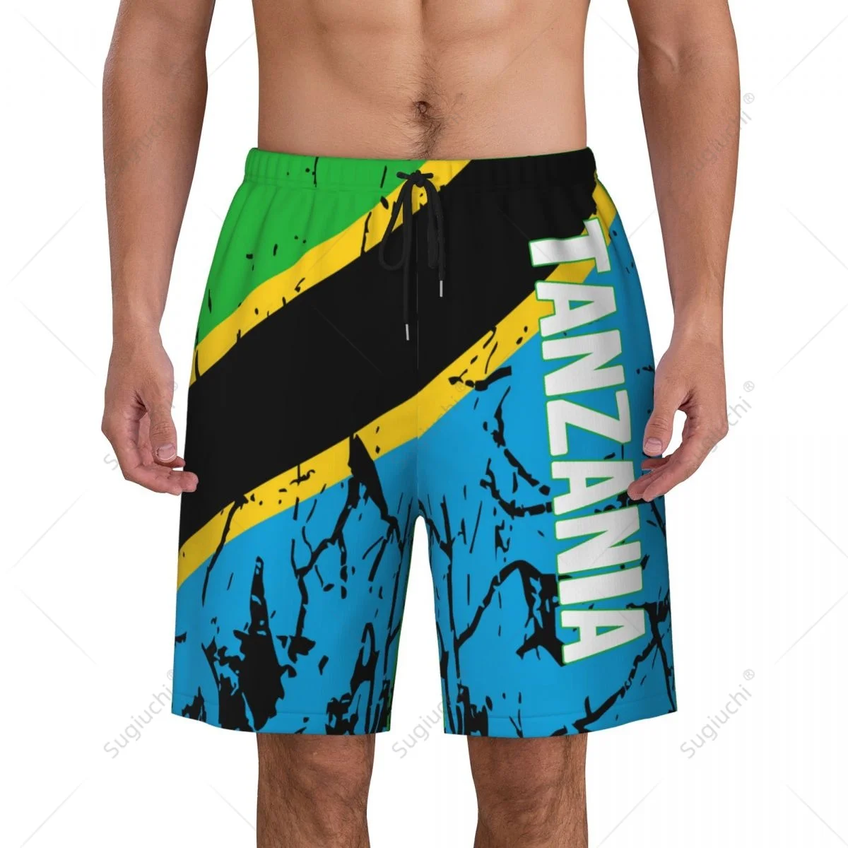 Men's Tanzania Flag Beach Pants Board Shorts Surfing Boys Soccer Cycling Swimwear Running Polyester