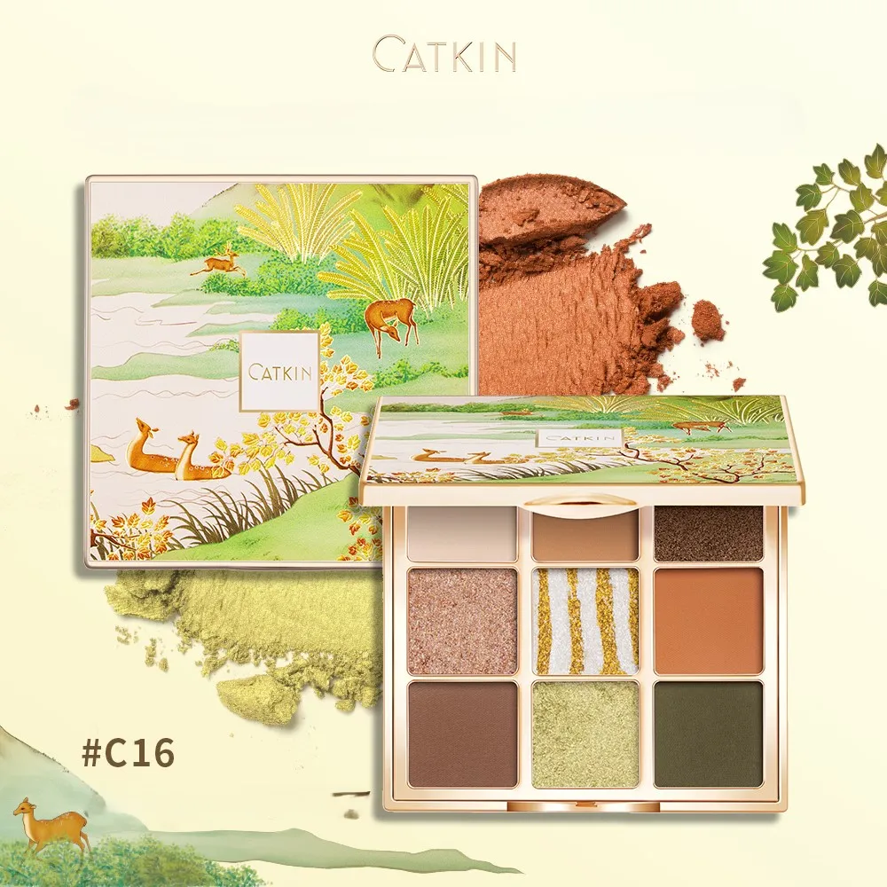 CATKIN 9‑Shade Eyeshadow Palette, Halloween Party Makeup, Matte Glitter, Smooth Long‑Lasting, Highly Pigmented