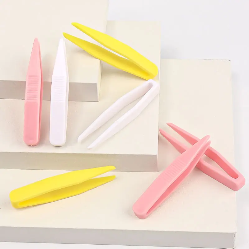 Pincettes en plastique pour greffage de faux cils, petites pincettes jetables, outils, artisanat, Clips en plastique, outils de maquillage, 10 pièces