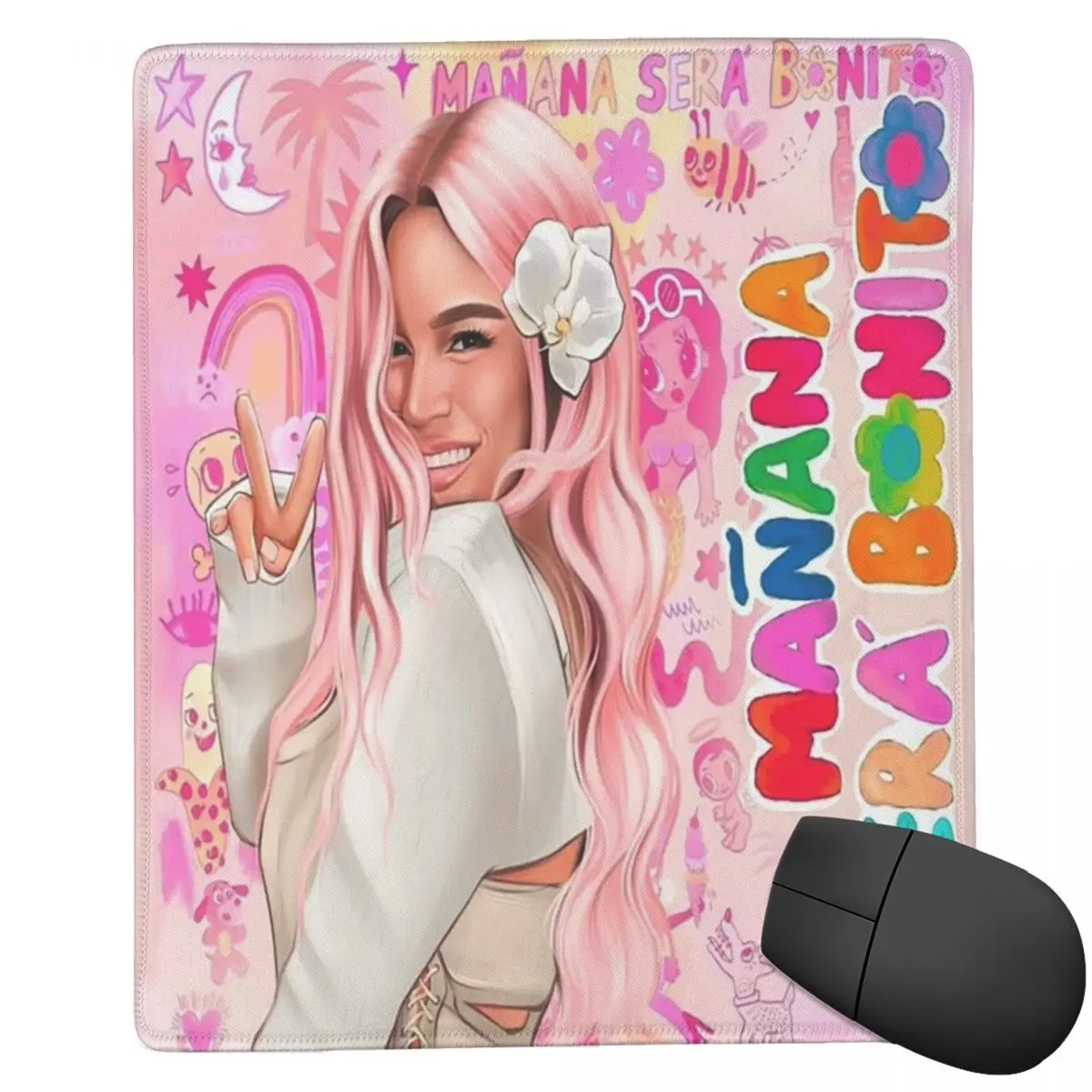 Karol G Happy Valentines Day Mouse Pad Computer Keyboard Mouse Mat Gaming PC Laptop Desk Mat Office Accessories