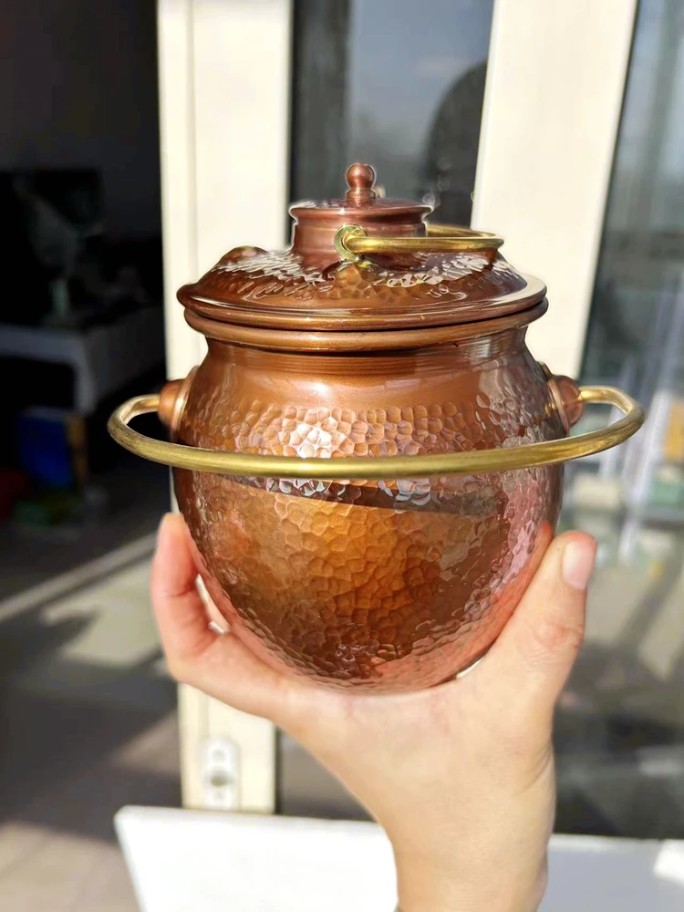 Autumn and winter wine thermos pure handmade texture all-copper wine thermos Chinese ironing copper pot