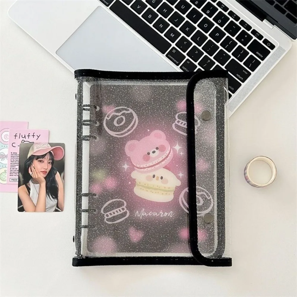 Ins PP A5 غطاء الموثق ورقة فضفاضة DIY ألبوم كتاب مزدوج مشبك بطاقة صغيرة كتيب Kpop حامل مُنظِم