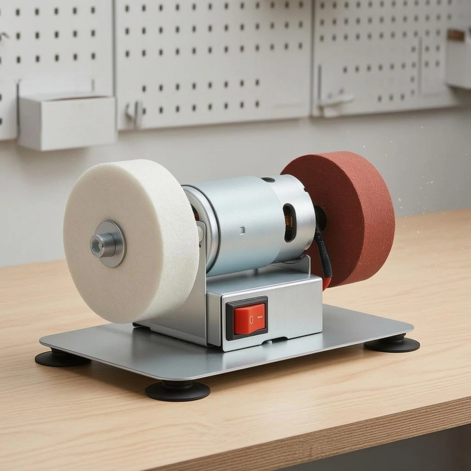 Electric Bench Grinder Compact Dual Wheel Grinder Electric Grinding Machine Sturdy Base Benchtop Sander Multi-Purpose
