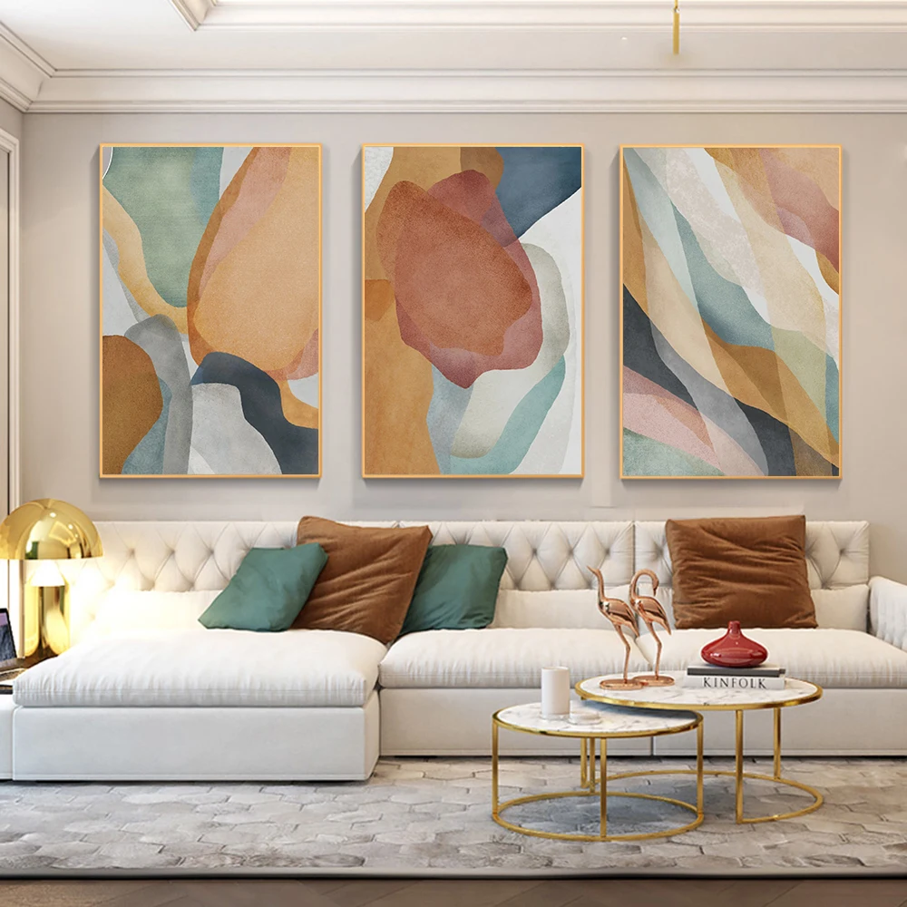 Abstract Wall Art Set of Three Colorful Wall Art Prints Canvas Print Posters Abstract Print Set (Oversized Wall Art) Home Decor