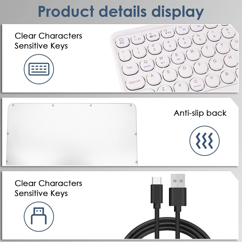 N91R-Wireless Keyboard And Mouse Set With Round Keycaps And Touch Function For Mobile Phones And Laptops