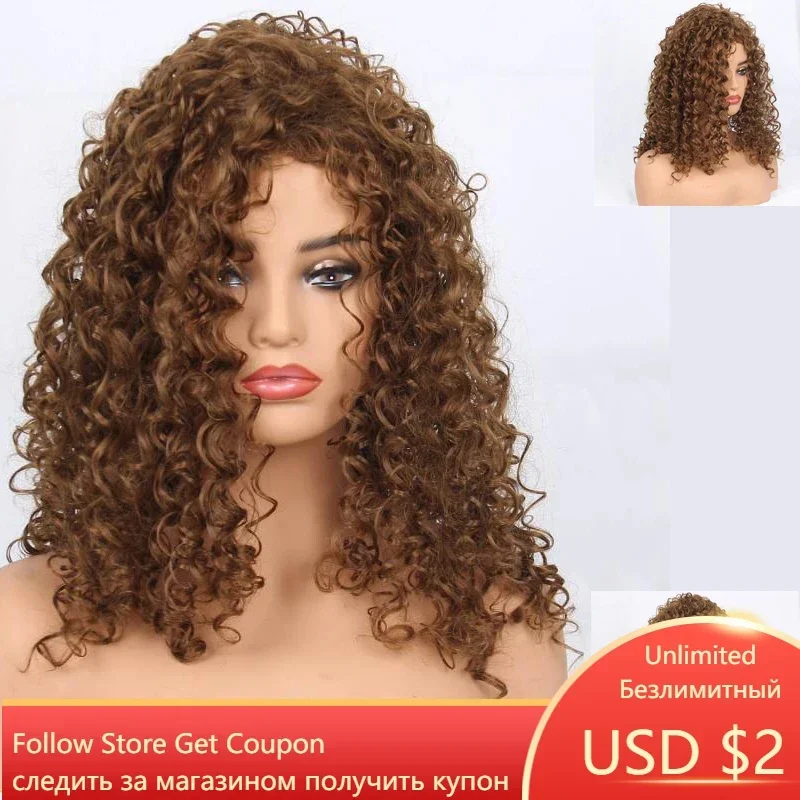 GNIMEGIL Synthetic Ginger Color Wig Long Curly Wigs for Women Soft Thick Wig Deep Wave Afro Wig Female Hair Wig Costume Party