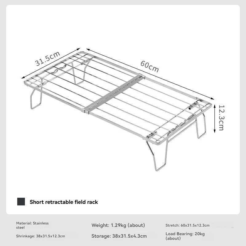 CAMPINGMOON FD-22 Korean Style Table Outdoor Camping Portable Equipment Folding Stainless Steel Shelf Rack for BBQ Accessoires