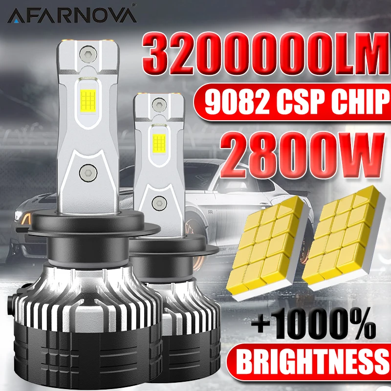 

Afarnova 6500K H7 H4 HB3 HB4 9005 9006 H1 H3 H11 9012 Лампы Canbus Led Lamps CSP 9082 Автомобильные фары Противотуманные фары 2800 Вт 320000LM