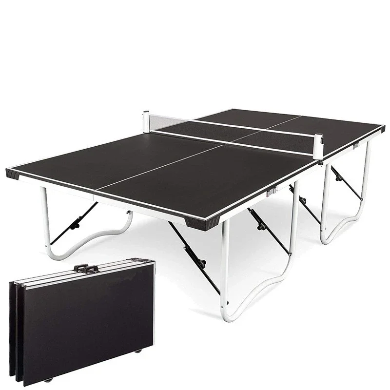 Folding  tennis table with pulley