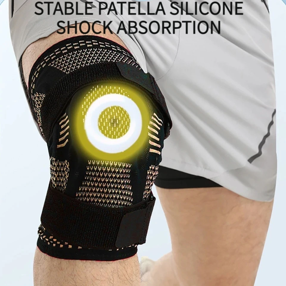 LOOGDEEL 1Pcs Sports Knee Brace Support Compression Sleeve With Side Stabilizers Patella Gel Football Basketball Kneepad Unisex