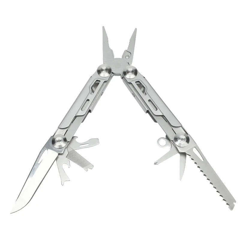 

Multi-purpose steel pliers, suitable for outdoor survival, camping and industrial use, with cutting functionality