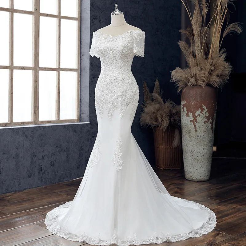 

One 15 shoulder simple main wedding dress 2024 new style