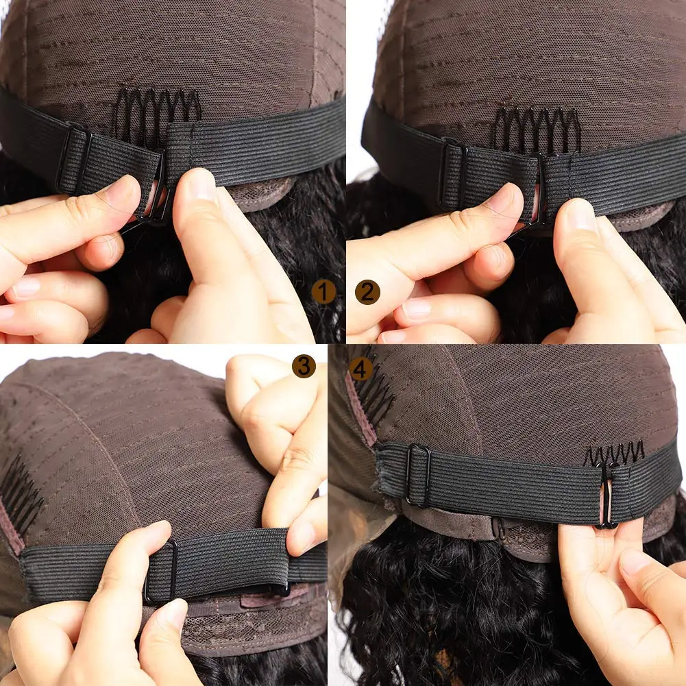 1/2/5/10/12 PCS Black Adjustable Elastic Band For Wigs Adjustable Straps For Wigs Making Tools for Making Wig Cap Accessories