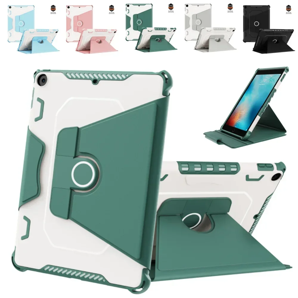 360 Degree Rotation Armor Leather Case for iPad 9.7 5th 6th High-Density Shockproof PC Material Tablet Cover 9.7 inch