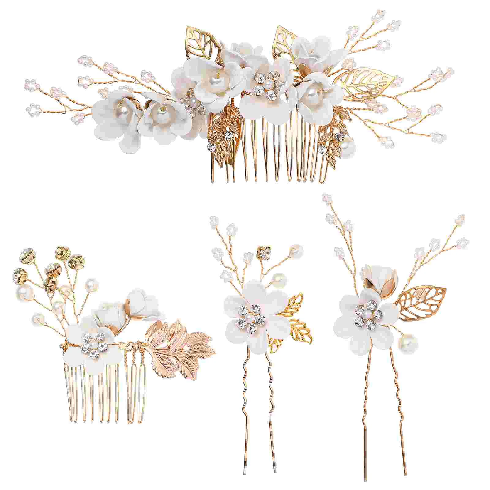 

Hair Clips for Girls Claw Bridal Pin Golden Accessories Women Wedding Veil Comb