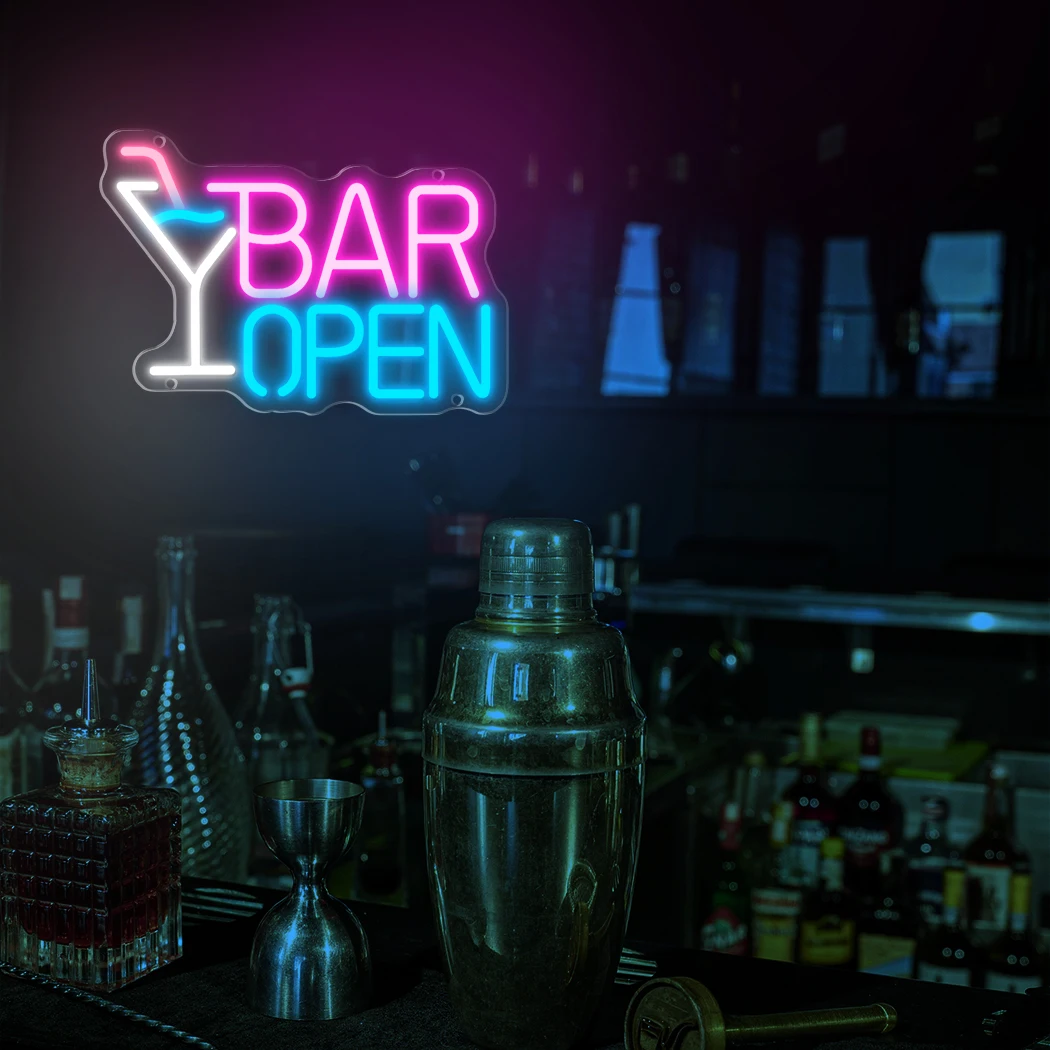 Bar Otwarte Neonowe Znaki Neonowe LED Znak Do Baru Restauracja Nocny Klub Impreza Świecący Znak Biznesowy Bar Dekoracje Ścienne Światła