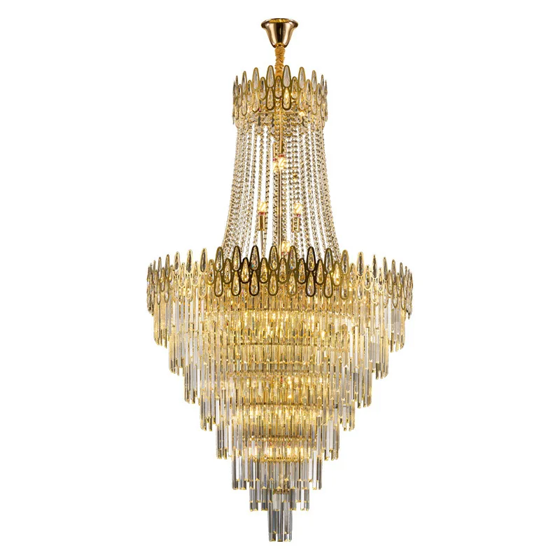 

Duplex villa crystal chandelier luxury living room lamp