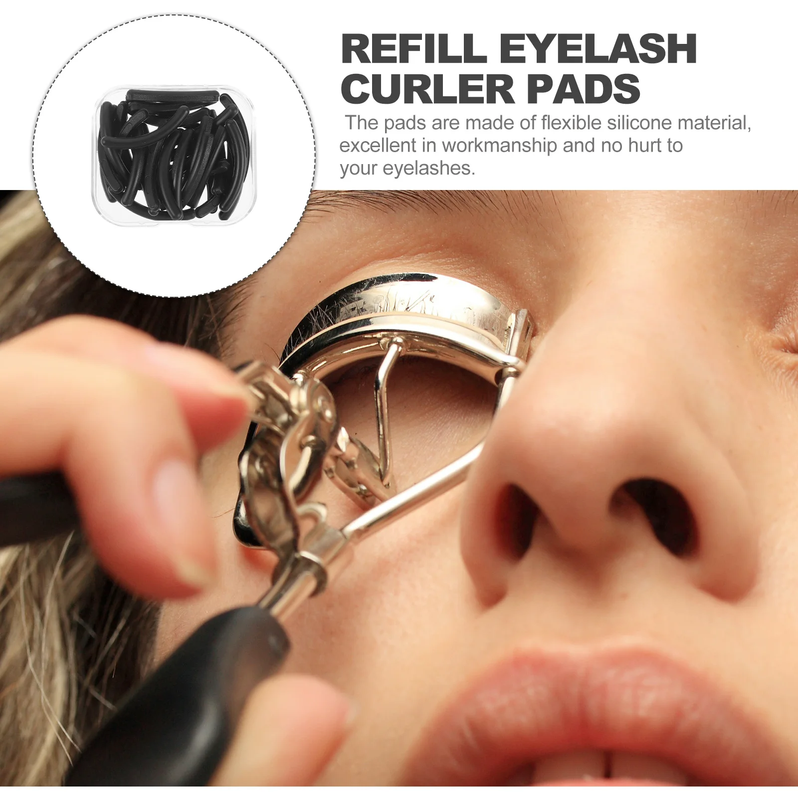 

1 Box Eyelash Curler Replacement Pads Silicone Lash Curler Refill Flexible Cushions for Safe Comfortable Curling Eyelash Beauty