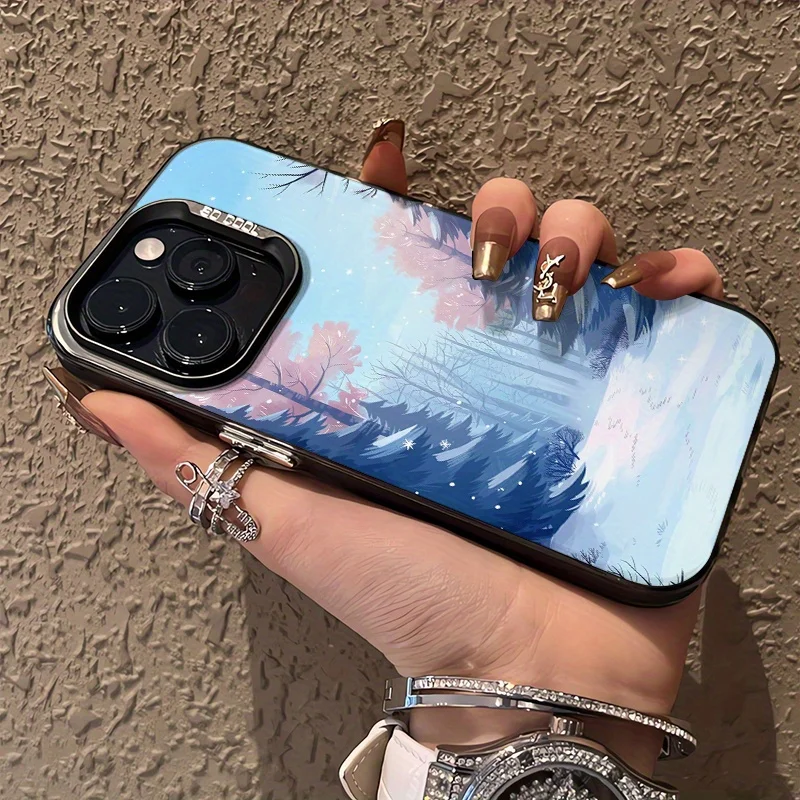 Forest landscape phone case for iPhone 17 16 15 14 13 12 11 Pro/ Max/Plus shock-proof rear cover anti-fingerprint