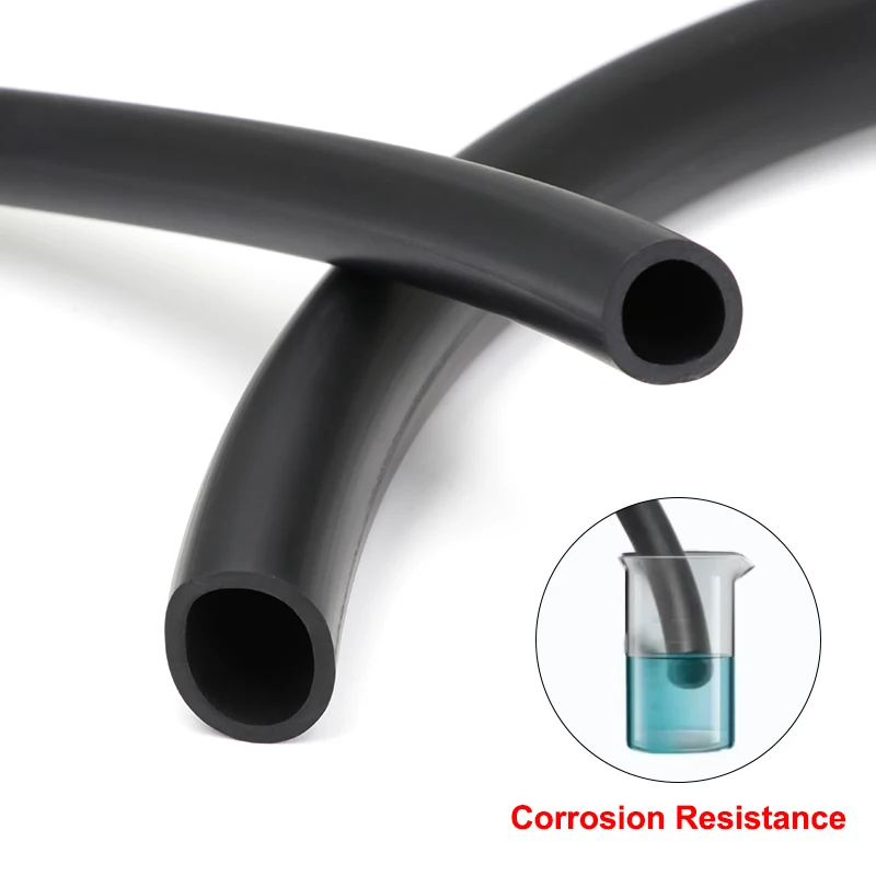 1 - 10m Diameter 2 3 4 5 6 7 8 10 12 16mm FKM Viton Oil Tube Acid Alkali Pipe High Temperature Resistance Fluorine Rubber Hose