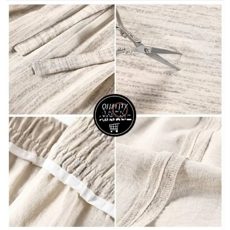 Pantalones de pierna ancha estrechos informales finos de cintura alta para primavera y verano para mujer tienda gran oferta nuevos pantalones de pierna ancha de seda de hielo