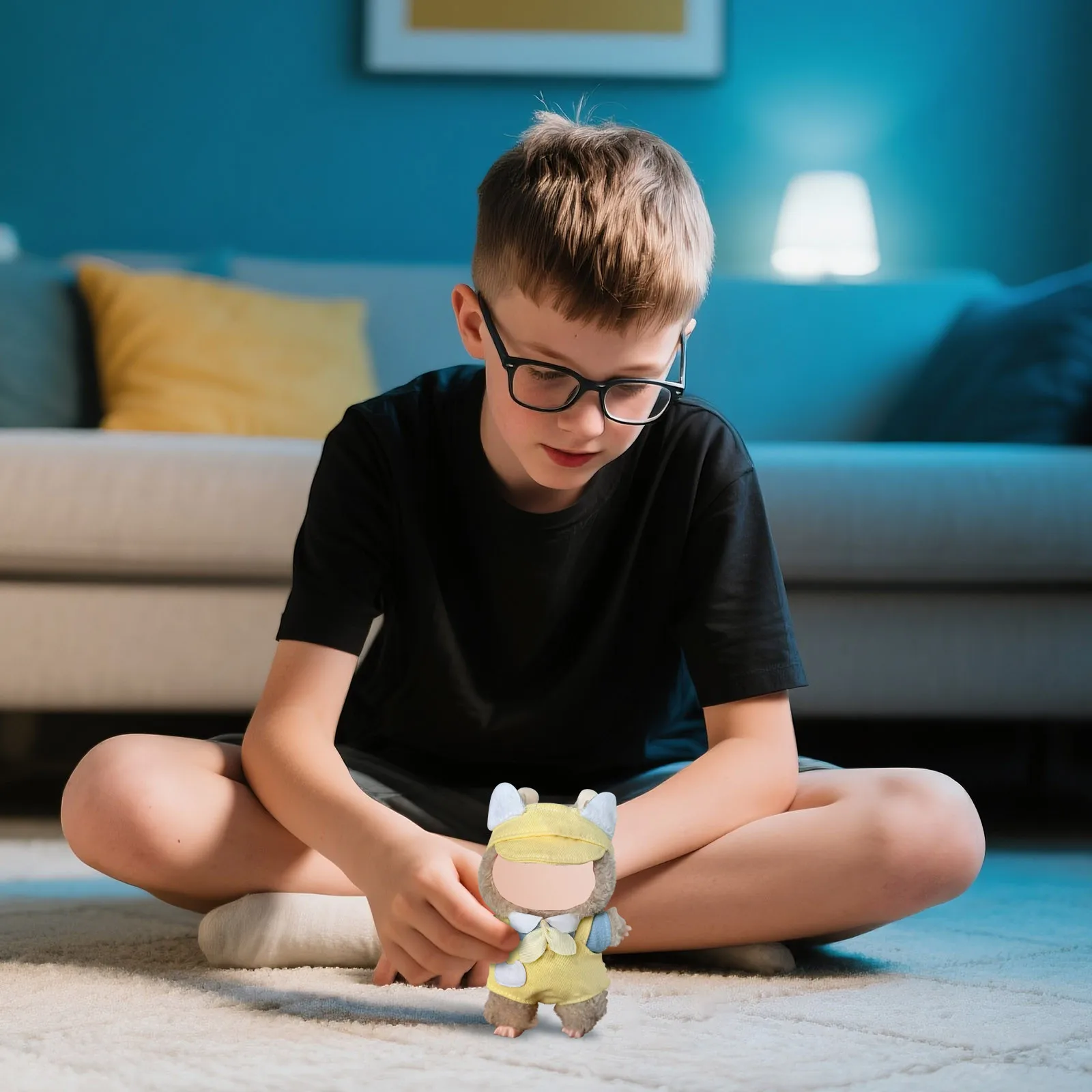 Simpatici mini vestiti per bambole di peluche Solo abiti Accessori di abbigliamento per bambole Labubu da 17 cm Maglione con cappuccio Abbigliamento Regali per bambini fai da te