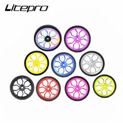 Liteproelite Bike Easy Wheel Lightweight One Pair Large Spider Shape Easy Wheels For Brompton Bicycle Bearing Rolling Wheel