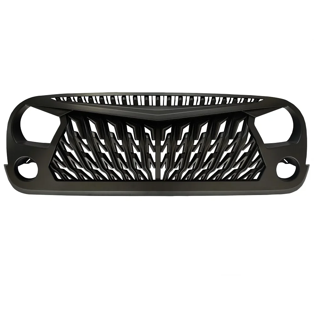 

SXMA J396 Grilles Offroad Car Racing Grill Front Grille Cover Overlay Mesh Insert Guard With LED Lights For Jeep Wrangler JK 07+