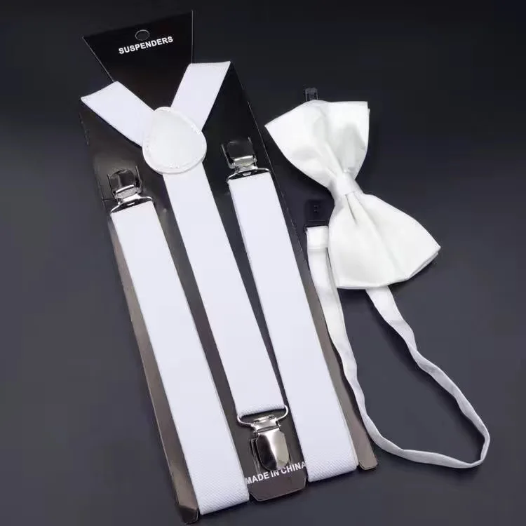 NEW Hot Sale Suspenders Bowtie Sets Mens Women Party Wedding Y-Back Shirt Braces Butterfly Belt Bow Tie Suit Accessories Gift