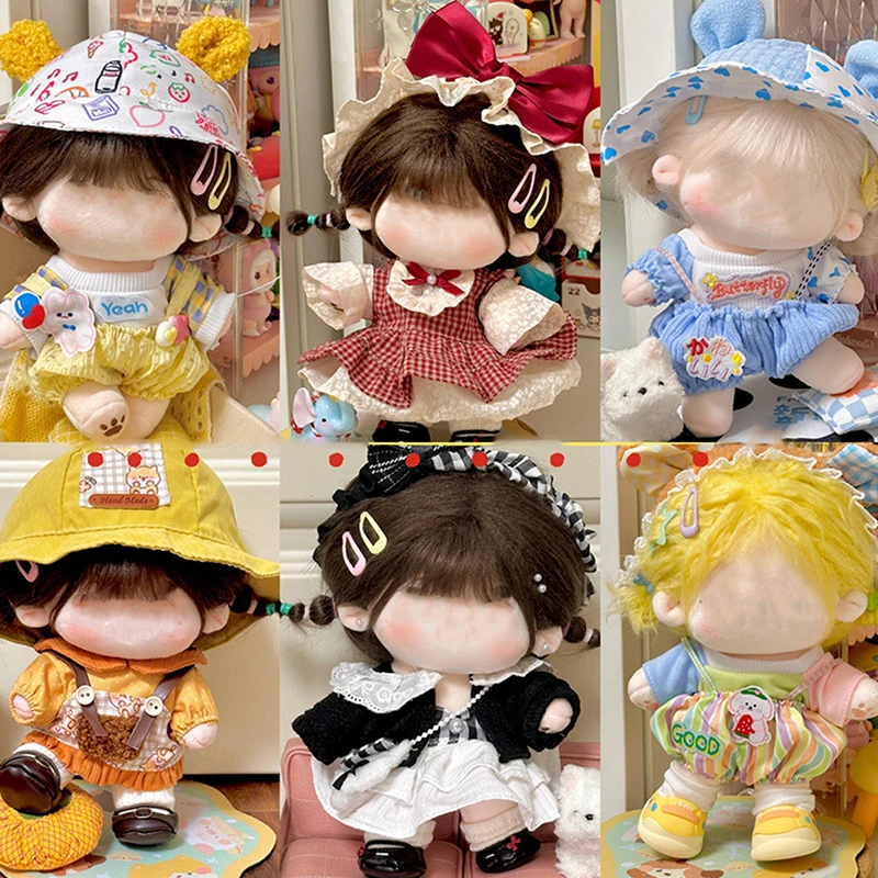 

Для 20 см хлопковой куклы, плюшевые игрушки, комплект платья, красивая одежда, нарядная одежда, юбка принцессы, милый свежий комплект платья принцессы