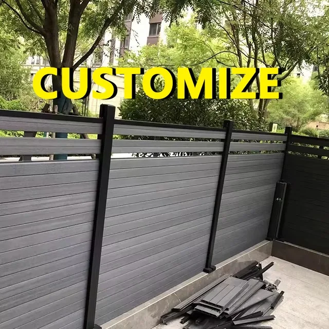 

Any Size Custom Eco Friendly WPC Semi Privacy Fence Weatherproof Anti Corrosion Outdoor Villa Garden Backyard Patio Durable Pane
