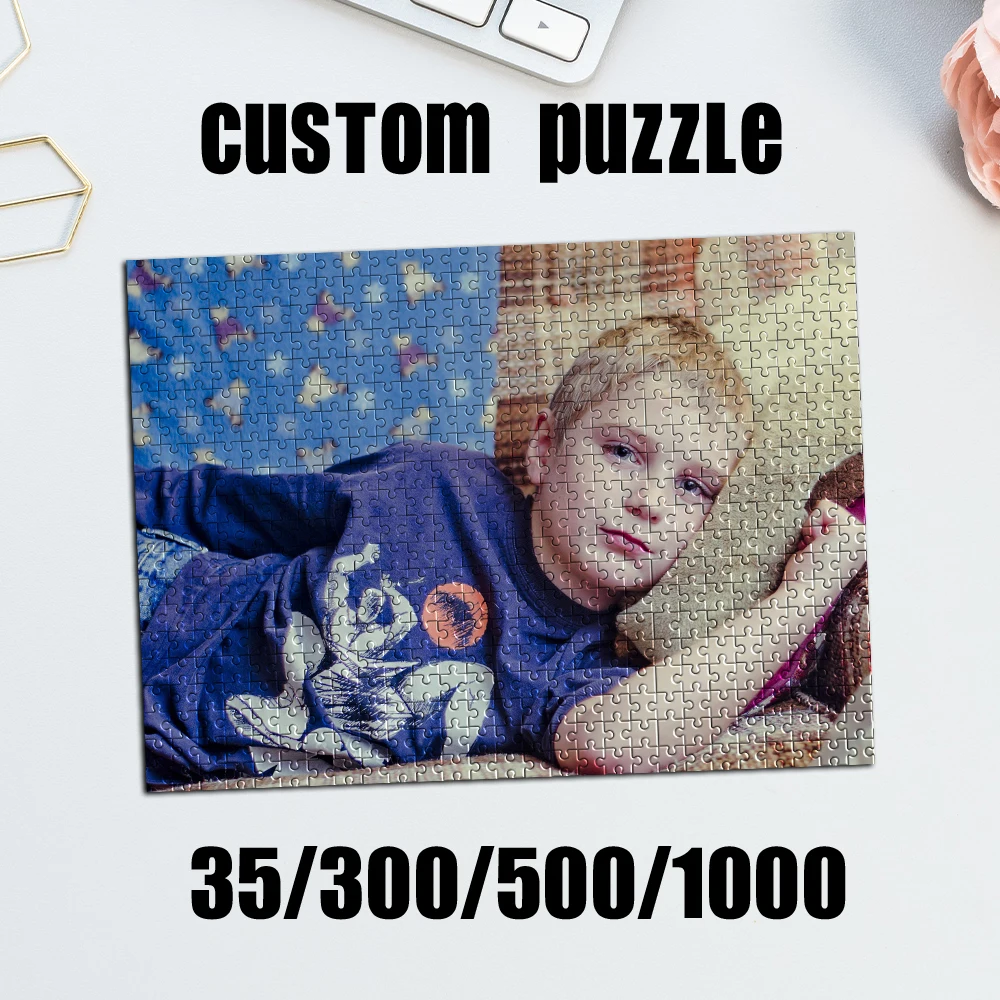 35/300/500/1000pcs Personalized Custom Photo Puzzle Portrait Customize for Birthday Wedding Valentine's Day Gift