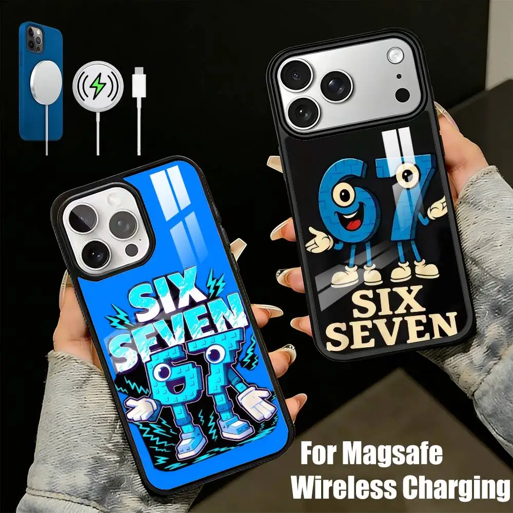 

Funny Six-Seven Memes 67 Phone Case For iPhone17,16,15,14,13 Plus,Pro Max Magnetic For Magsafe Wireless Charging