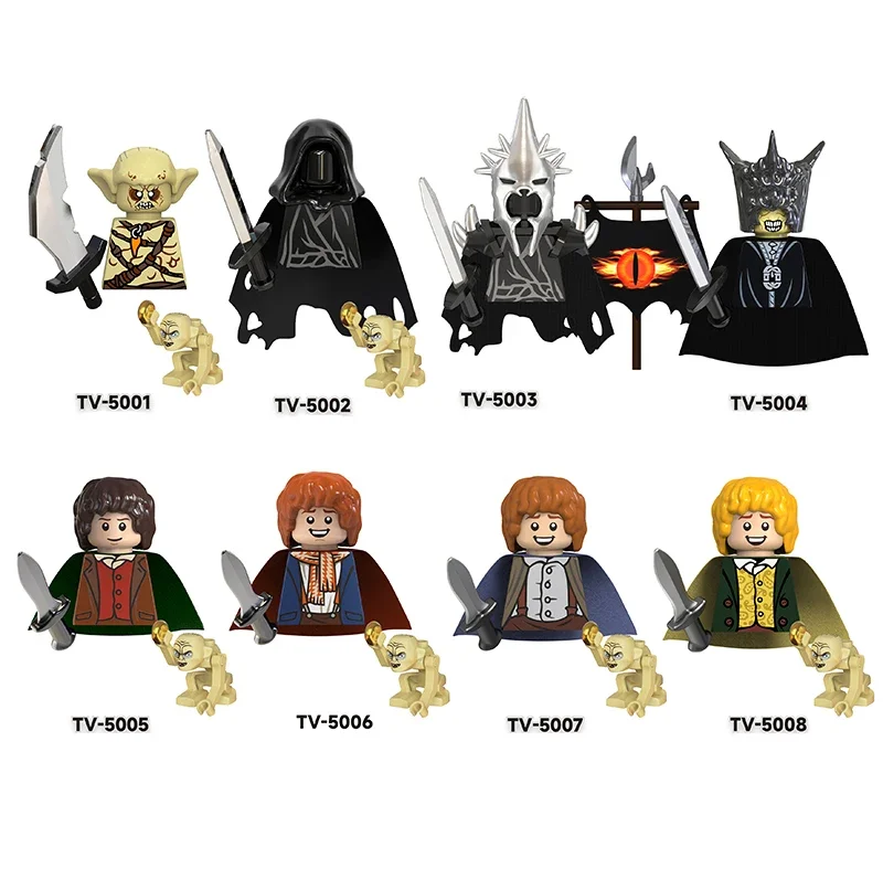 Lord Rings Action Figures Toy Medieval Knight Soldier Orcs Elves Azog Goblin Sauron Aragorn Wars Building Blocks Bricks Gift