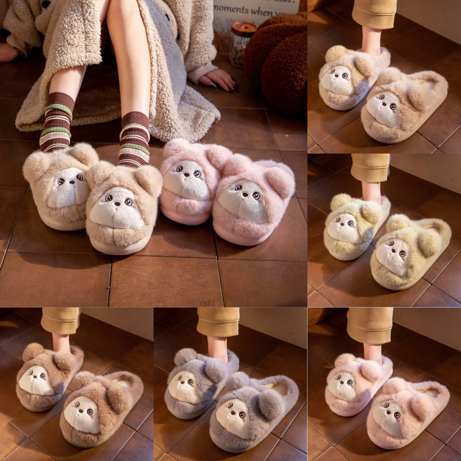 

Женские тапочки, мягкие модные домашние домашние хлопковые тапочки, флисовые теплые хлопковые тапочки на толстой подошве, зимние домашние тапочки
