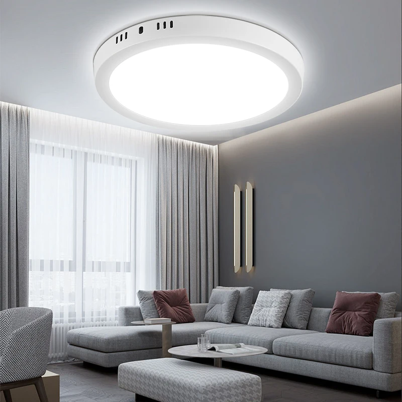 LED-Deckenleuchte, 110–265 V, ultradünnes Panel, LED-Licht für Wohnzimmer, Schlafzimmer, Innenbeleuchtung, 20 W, 30 W, quadratische runde Deckenleuchten – Detail 16