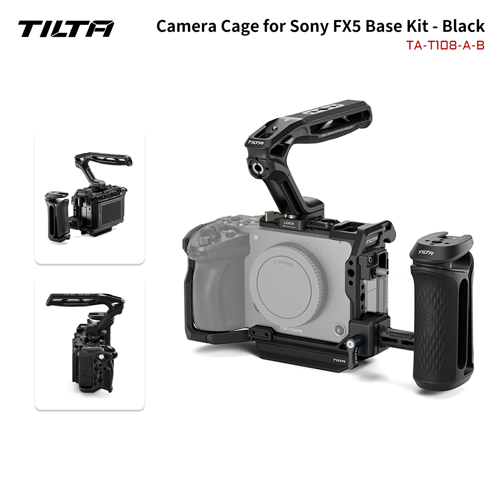 Klatka operatorska TILTA FX5 do Sony FX 5, pełny zestaw klatki z górnym uchwytem, bocznym uchwytem Xeno, płytą baterii PD V-Mount, model TA-T108 — zdjęcie produktu 7