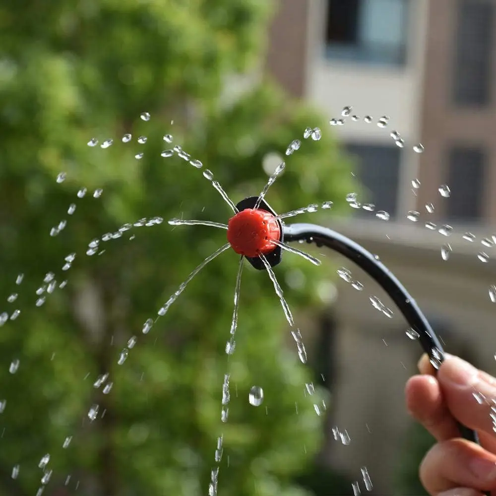 Anti-Clogging Adjustable Micro Sprinklers,50Pcs 4/7mm Drip Irrigation Nozzles for Vegetable Garden & Flower Beds Watering System