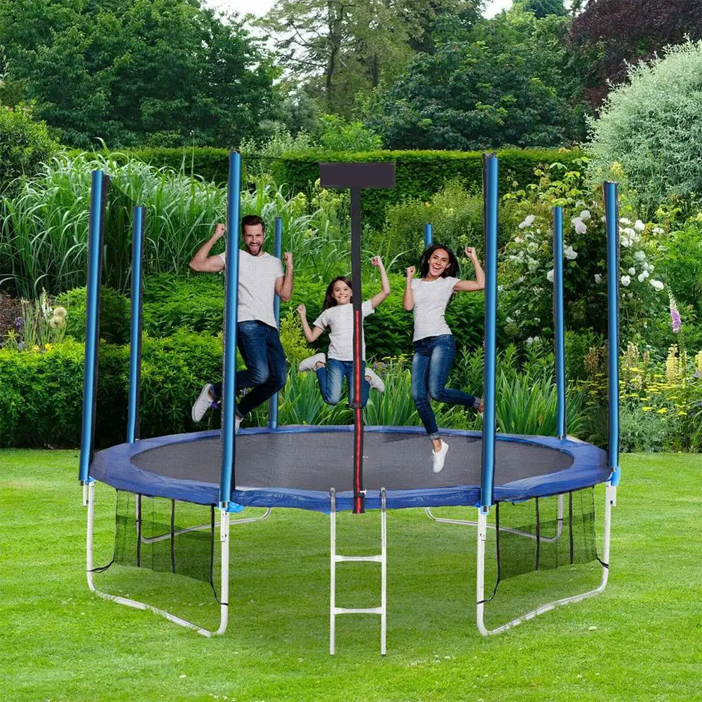 4Pcs Trampoline Replacement Enclosure Poles Set with Pole Covers and Hardware Trampoline Accessories 1.76m 1.96m Steel Material