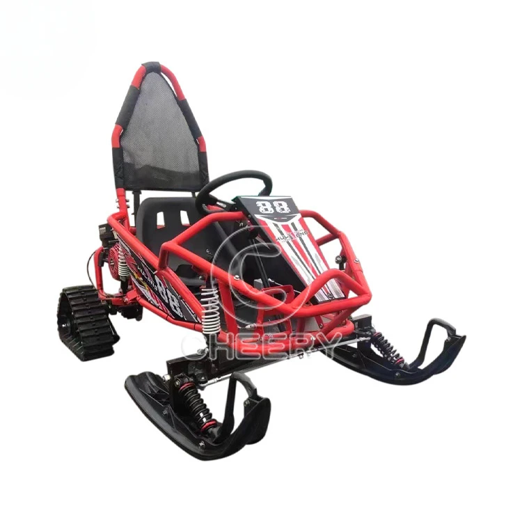 New Design adults children games quad bike 500W snow go kart single seat snowmobile buggy track go kartcustom