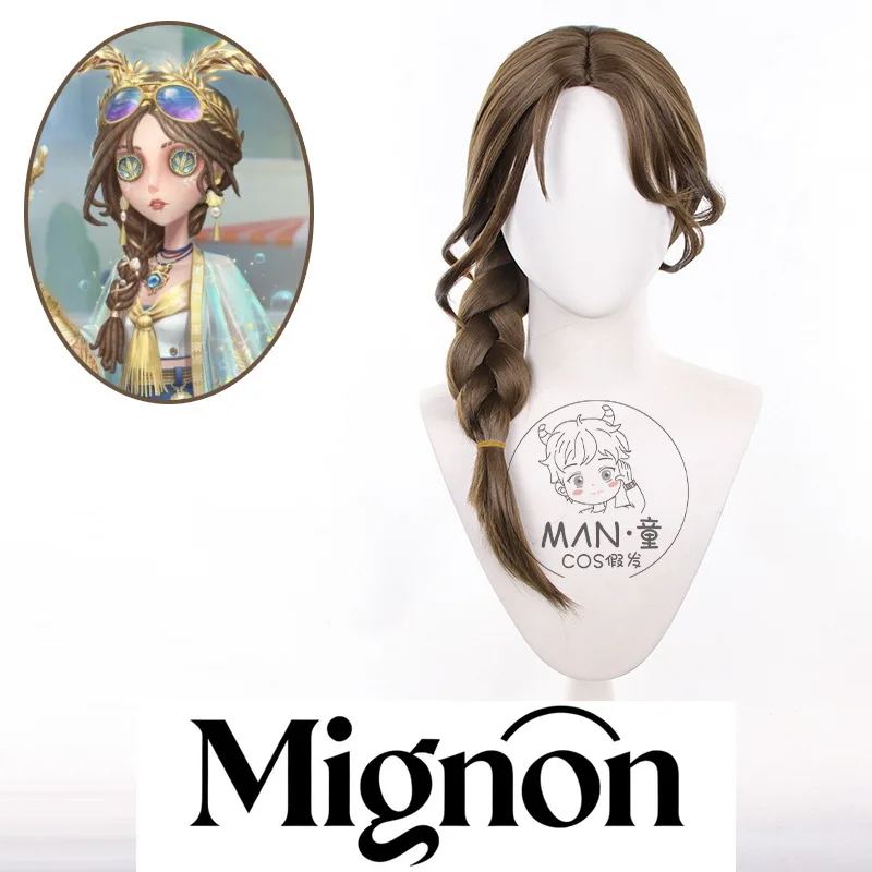 Identity V Priestess Honor Chief Cosplay Wig Brown Scalp Top Braid Long Hair Halloween