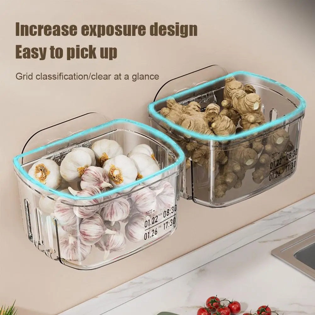 Multi-functional Wall Hanging Transparent Storage Box Food Domestic Seasoning Kitchen Organizer Shelf Accessories Storage A4N4