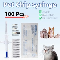 New 100pcs Pet Animal Microchip Syringe 134.2KHz FDX-B EM4305 ID Chip for Dogs Cats Horses Fish 1.25*7mm/1.4*8mm/2.12*12mm